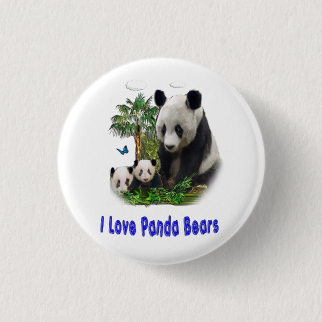 I love panda Bears 1 Inch Round Button (Front)