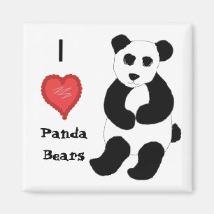 I Love Panda Bears Magnet