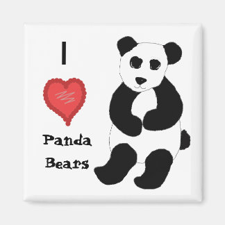 I Love Panda Bears Magnet