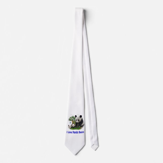 I love panda Bears Tie (Front)