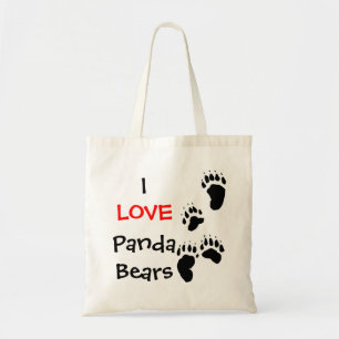 I love panda bears tote bag