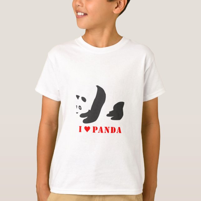 I Love Panda (Black) T-Shirt (Front)
