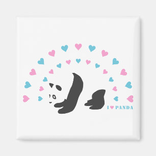 I Love Panda Magnet
