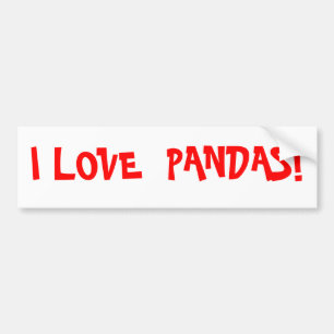 I LOVE PANDAS! BUMPER STICKER