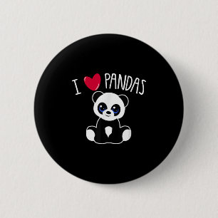 I Love Pandas Cute Panda Lover Quote Heart Panda A 2 Inch Round Button