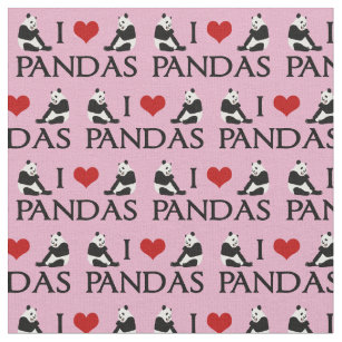 I Love Pandas Fabric