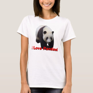 I Love Pandas! Giant Panda Women's Baby Doll Shirt