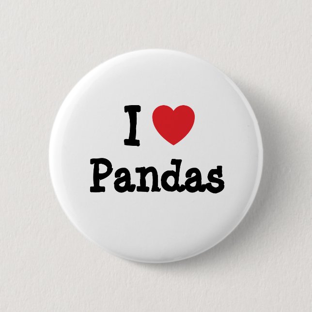I love Pandas heart custom personalized 2 Inch Round Button (Front)