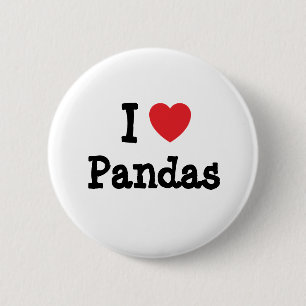 I love Pandas heart custom personalized 2 Inch Round Button