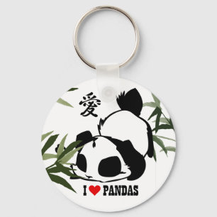 I Love Pandas Keychain