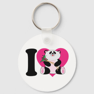 I Love Pandas Keychain