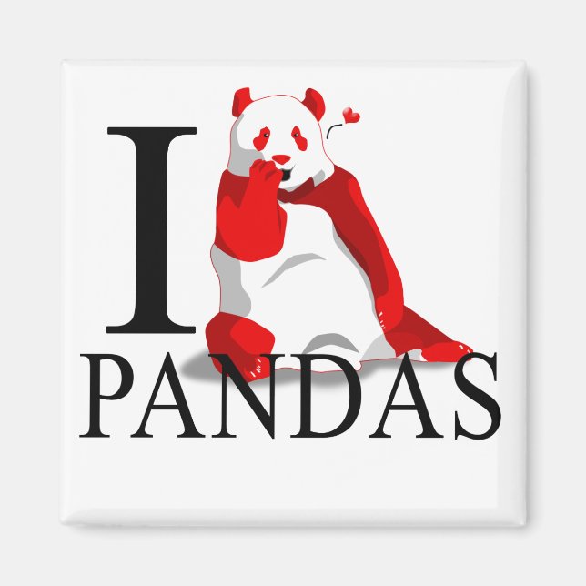 I Love Pandas Magnets (Front)