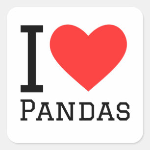 I love pandas square sticker