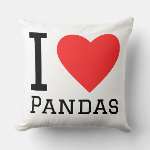 I love pandas throw pillow