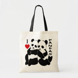 I Love Pandas Tote Bag
