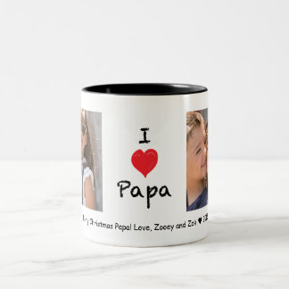 I love Papa 2 Photo Customizable Mug