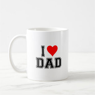 I Love Papa Coffee Mug - Cadeau minimaliste pour p