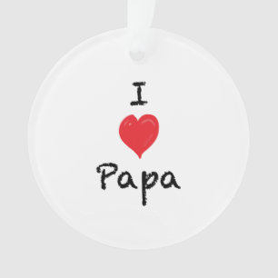 I Love Papa Custom 2 Sided Photo Ornament