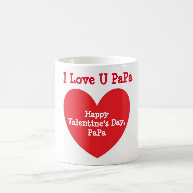 I Love PaPa - Red Valentine's Day - Coffee Mug (Center)