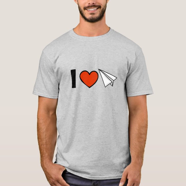 I Love Paper Airplanes T-Shirt (Devant)