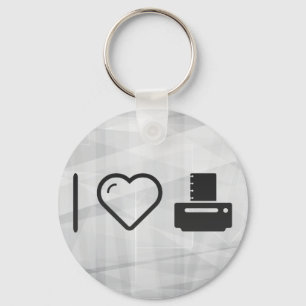 I Love Paper Printers Keychain