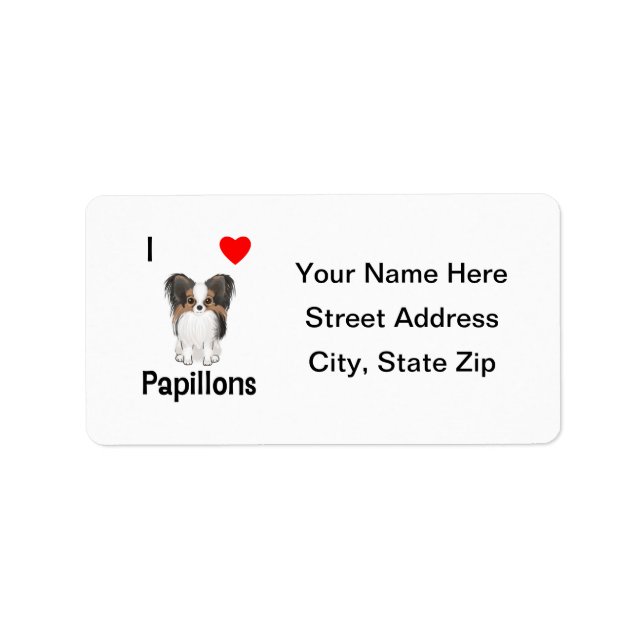 I Love Papillons (picture) Label (Front)