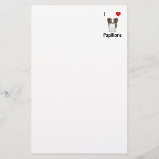 I Love Papillons (picture) Stationery