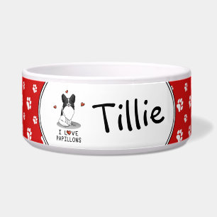 I Love Papillons (white & black) Hearts Dogs Cute