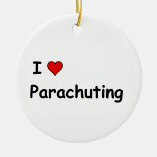 I Love Parachuting Ceramic Ornament
