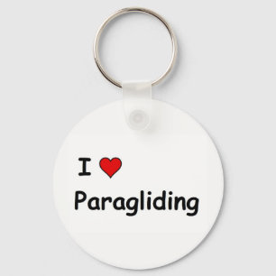 I Love Paragliding Keychain