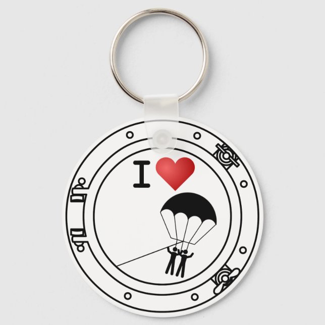 I Love Parasailing Keychain (Front)