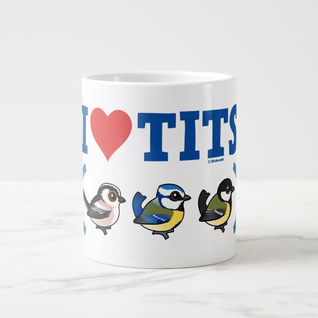 I Love Paridae EU Large Coffee Mug (Front)