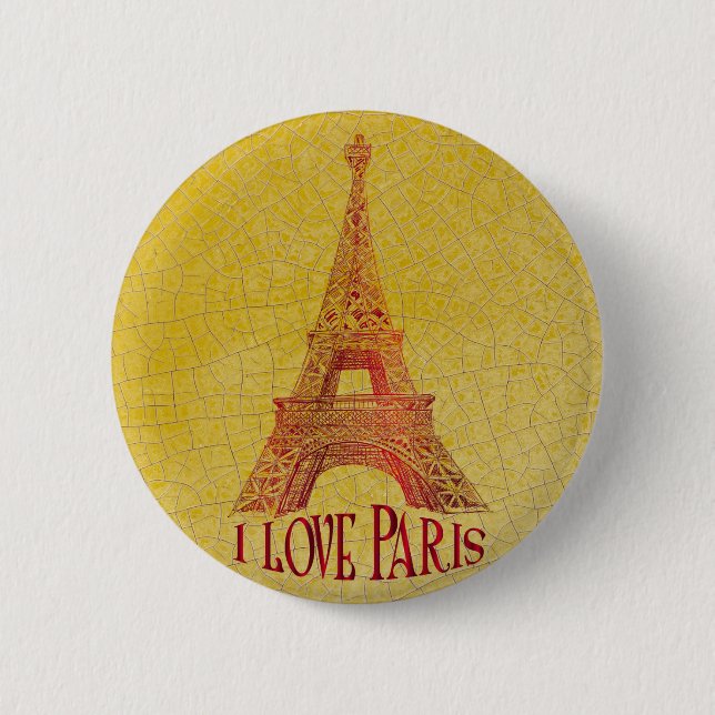 I love Paris 2 Inch Round Button (Front)