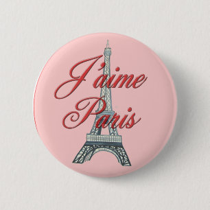 I love Paris 2 Inch Round Button