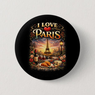 I Love Paris 2 Inch Round Button