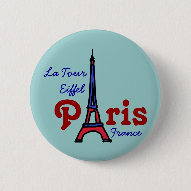 I love Paris 2 Inch Round Button (Front)