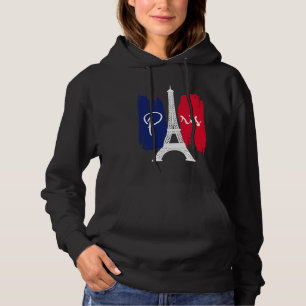 I Love Paris Clothing Eiffel Tower France Flag Hoodie