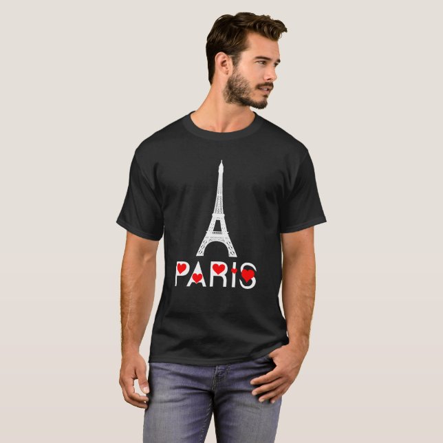 I Love Paris Eiffel Tower elegant T-Shirt (Front Full)
