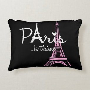I Love Paris Eiffel Tower France French Souvenir Accent Pillow