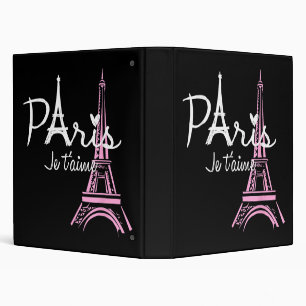 I Love Paris Eiffel Tower France French Souvenir Binder