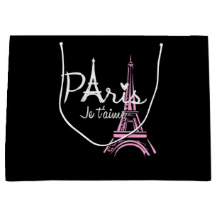 I Love Paris Eiffel Tower France French Souvenir Large Gift Bag
