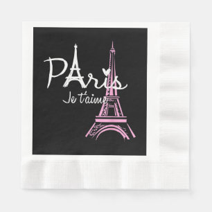 I Love Paris Eiffel Tower France French Souvenir Napkin