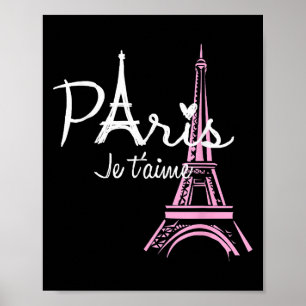 I Love Paris Eiffel Tower France French Souvenir Poster