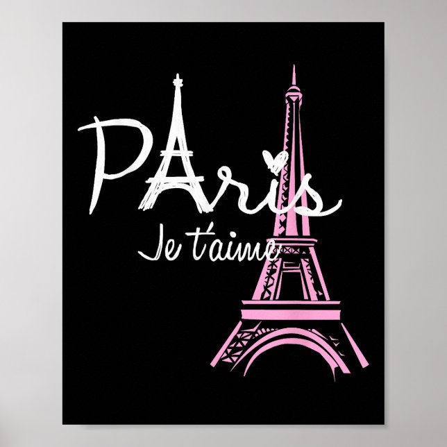 I Love Paris Eiffel Tower France French Souvenir Poster (Front)