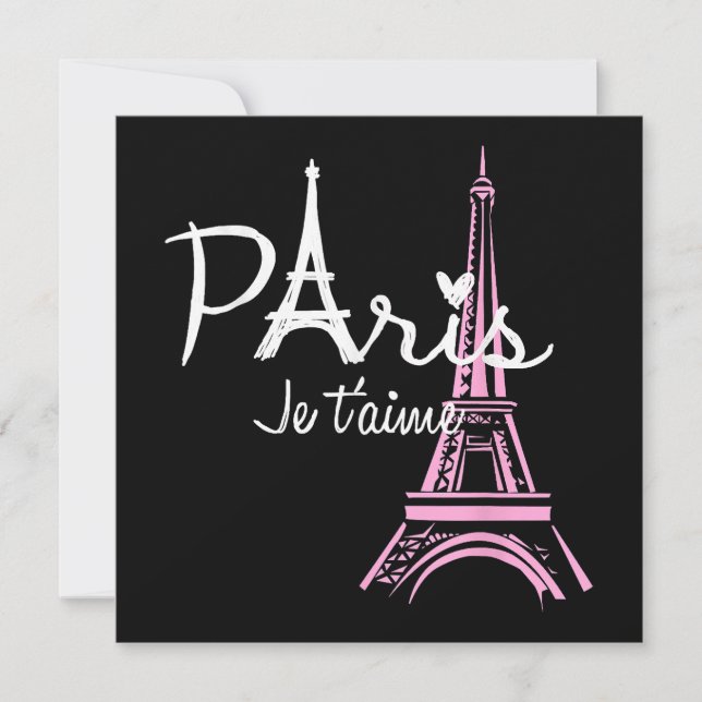 I Love Paris Eiffel Tower France French Souvenir Save The Date (Front)