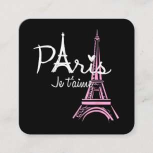 I Love Paris Eiffel Tower France French Souvenir Square Business Card