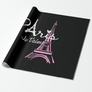 I Love Paris Eiffel Tower France French Souvenir Wrapping Paper