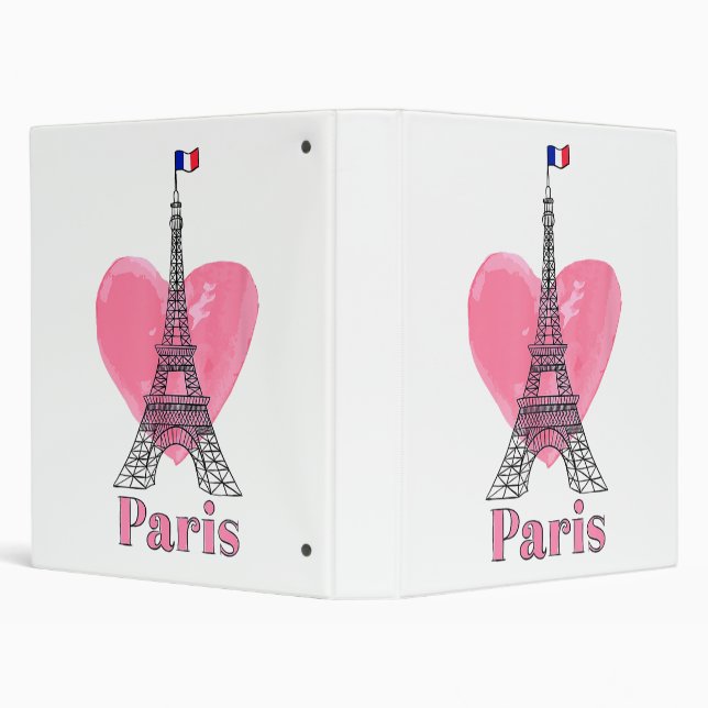 I Love Paris Eiffel Tower France Gift Binder (Background)