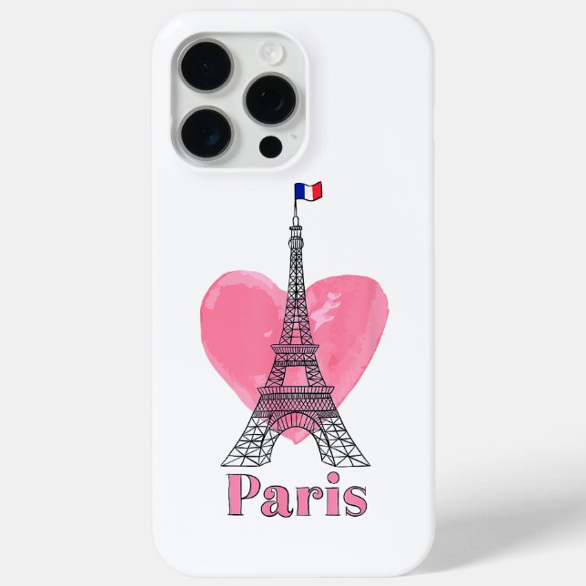 I Love Paris Eiffel Tower France Gift Case-Mate iPhone Case (Back)