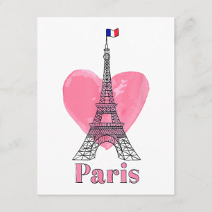I Love Paris Eiffel Tower France Gift Enclosure Card